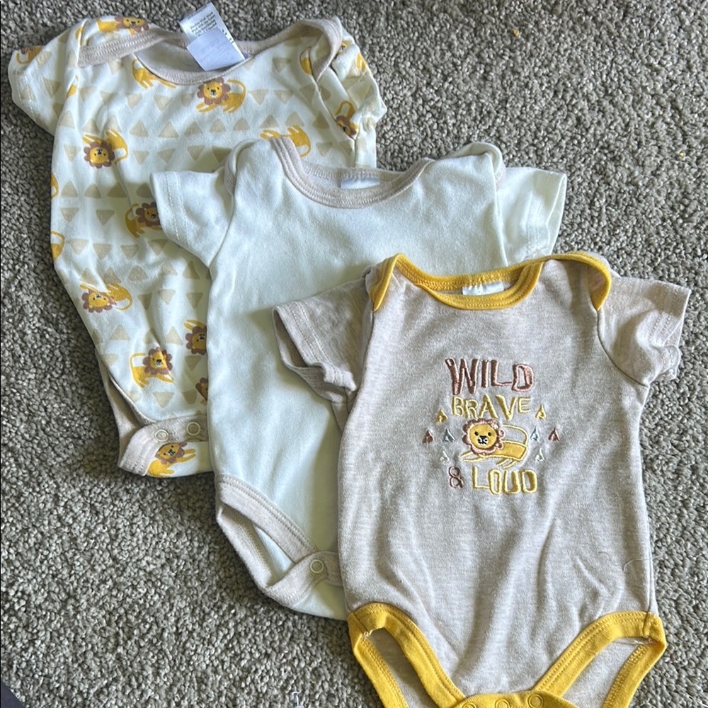 Wild Brave Loud Kids One Piece Set - Yellow and Cream